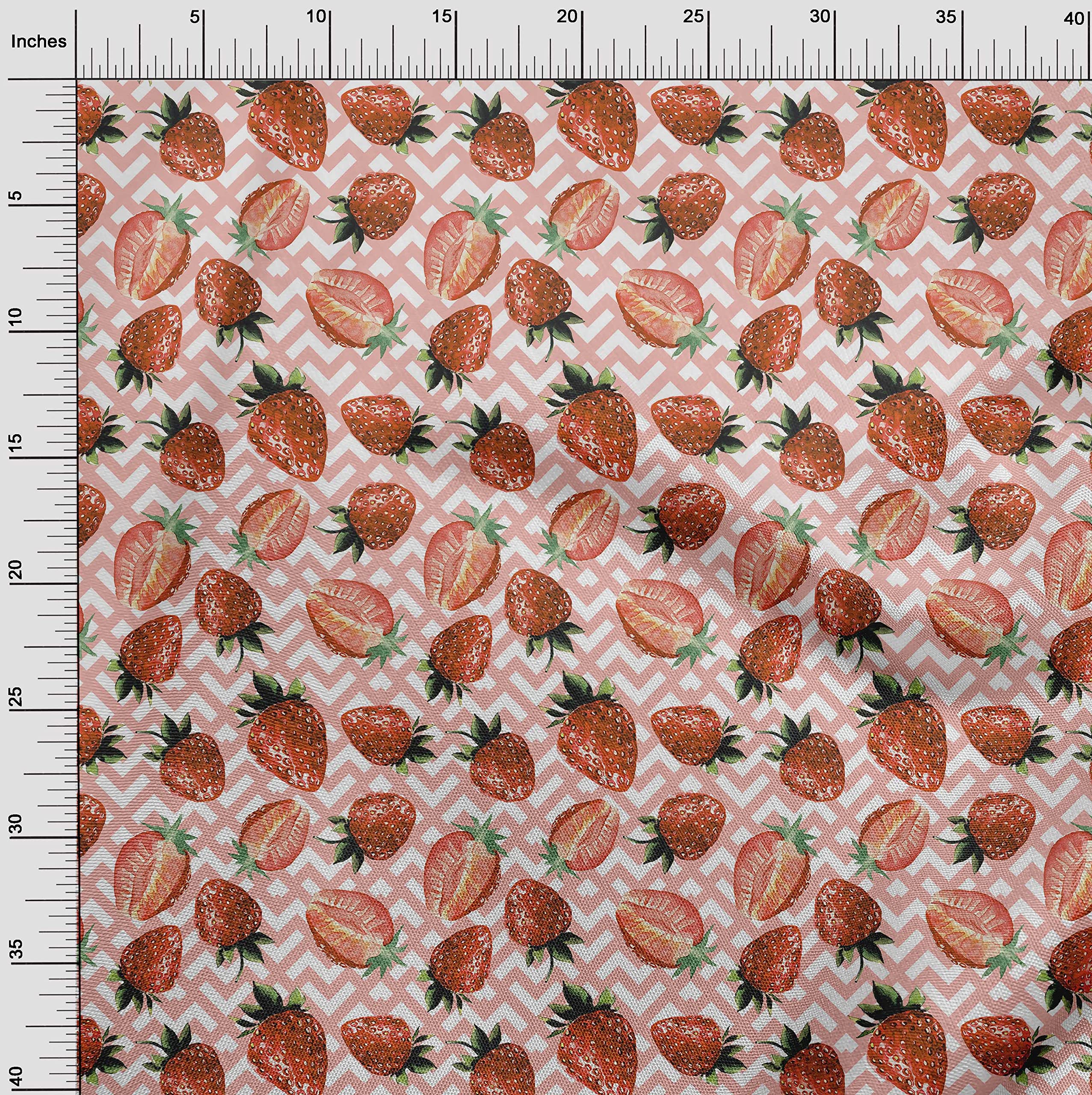 oneOone Rayon Orange Fruit Print Fabric by The Yard - 56 Inch Wide for DIY Clothing, Dresses, Skirts & Home Decor Sewing Projects