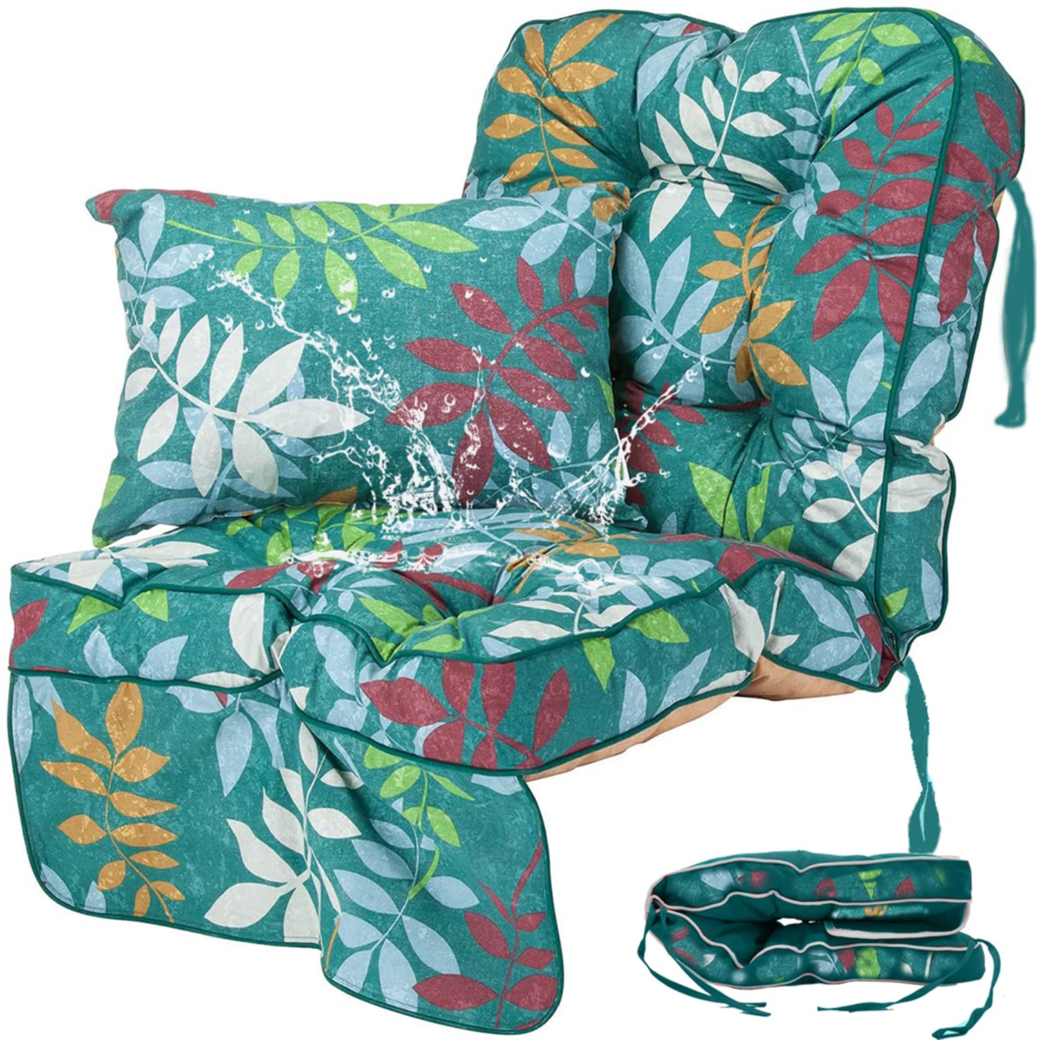 Waterproof Garden Swing Seat Cushions (2-Pack) - Outdoor Patio Bench Replacement Cushions, Dustproof & Durable for Porch, Backyard, Deck - Perfect for Relaxing & Decorating Outdoor Spaces