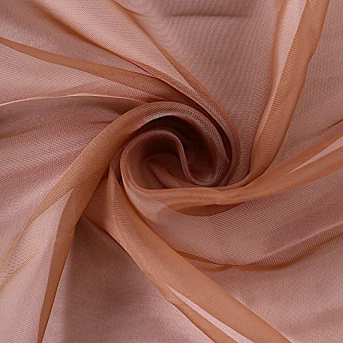 50 Premium Terracotta Curly Chiffon Chair Covers with Sashes - Elegant Wedding, Party & Reception Decorations - Perfect for Banquet Halls, Garden Ceremonies & Special Events