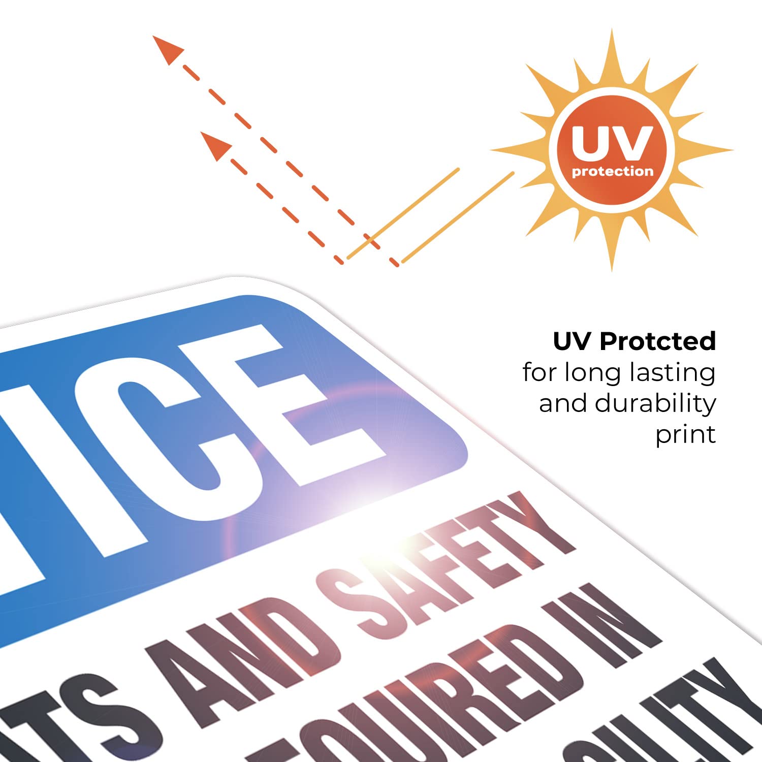 OSHA Compliant Facility Safety Signs - 10x7 Inch Hard Hat & Safety Glasses Required Vinyl Decal | Durable 4 Mil Weatherproof & UV Resistant Sticker | Made in USA | Perfect for Construction Sites, Warehouses & Industrial Areas