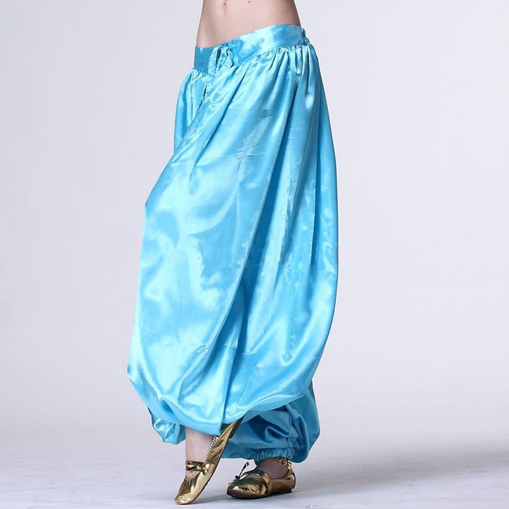 MUNAFIE Metallic Palazzo Pants for Praise Dance, Belly Dance & Carnival - Shiny Satin Wide Leg Pants for Women - Perfect for Arab Festivals, Performances & Special Occasions