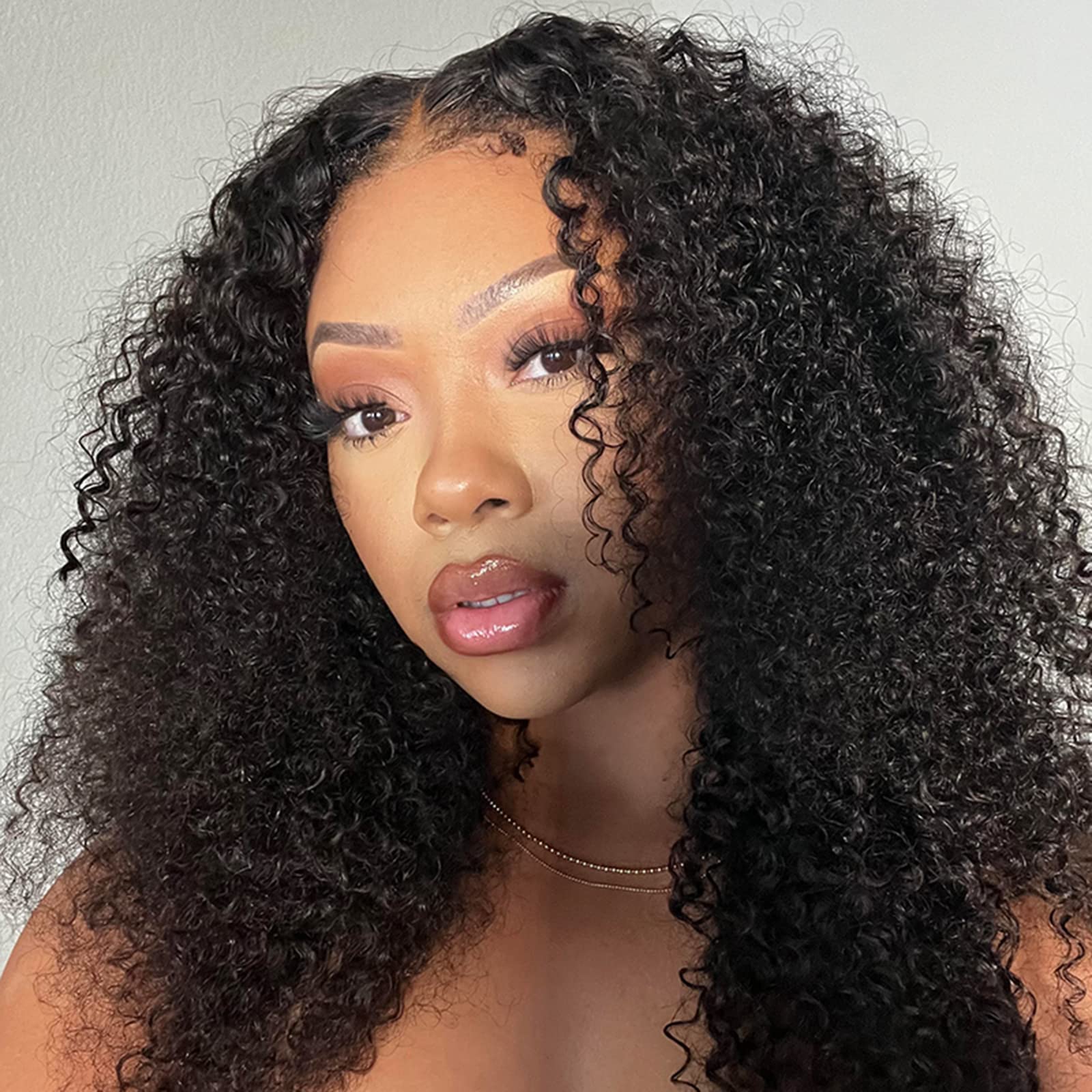 ISEE HAIR HD Lace Front Wigs 18 Inch Human Hair Kinky Curly Wigs - Glueless No Glue 4x6 Lace Pre Cut Wig for Women with Transparent Lace Closure 180% Density | Perfect for Daily Wear, Special Occasions & Protective Styling
