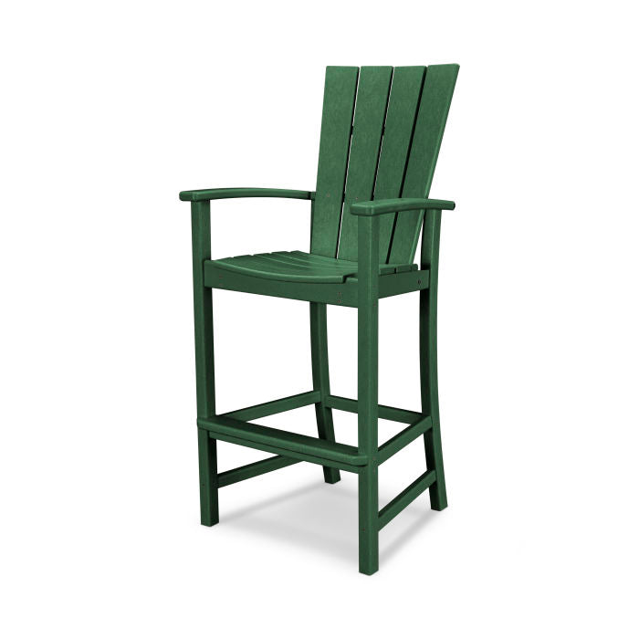 POLYWOOD Quattro Adirondack Bar Chair - Outdoor Patio Furniture, All-Weather Resin Wicker Bar Stool for Deck, Poolside, Garden & Backyard Relaxation