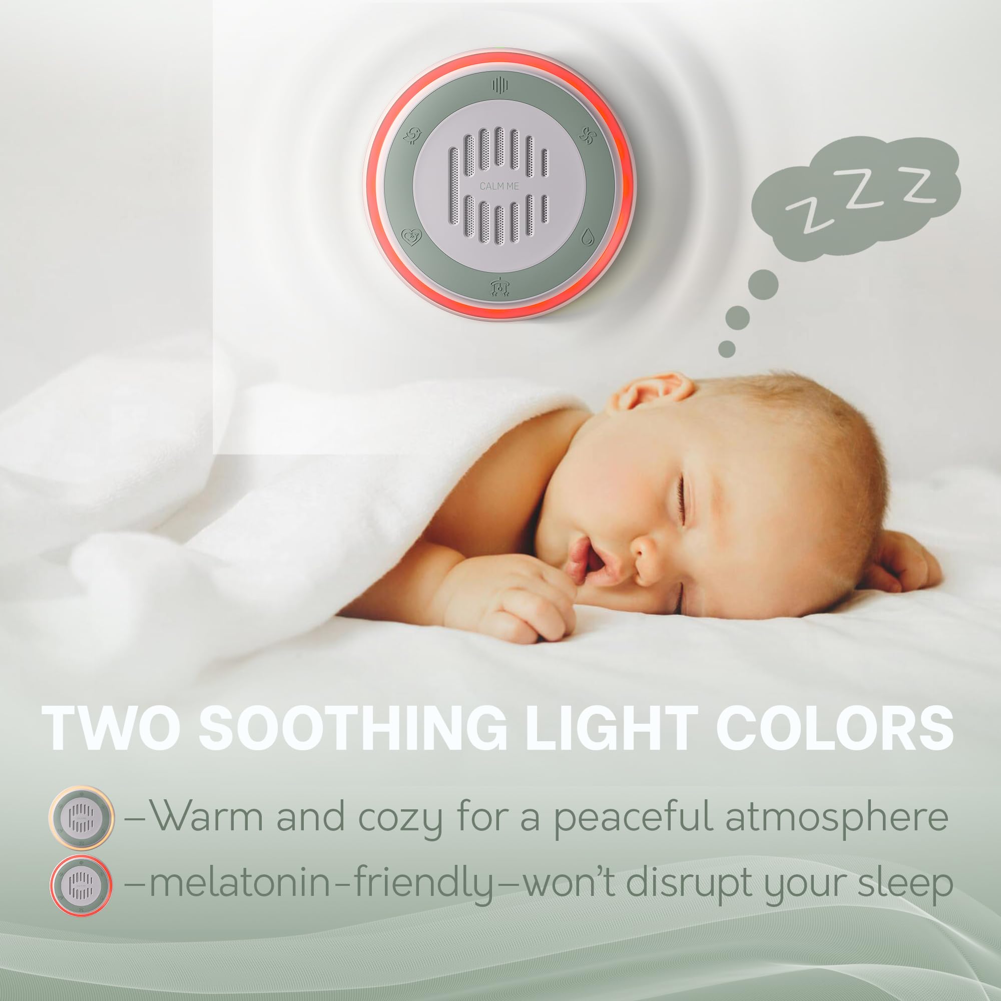 Wall Plug-in White Noise Machine for Office Privacy & Noise Canceling - 20 Soothing Sounds & Nightlight for Adults, Baby Sleep Therapy - Perfect for Home, Office & Nursery Use