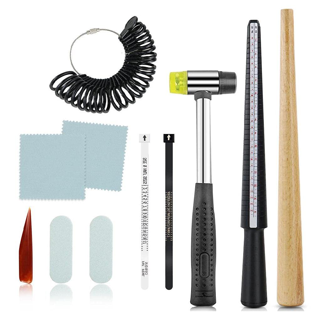 11Pcs Jewelry Ring Sizer Mandrel Kit - Perfect for DIY Jewelry Making & Repair