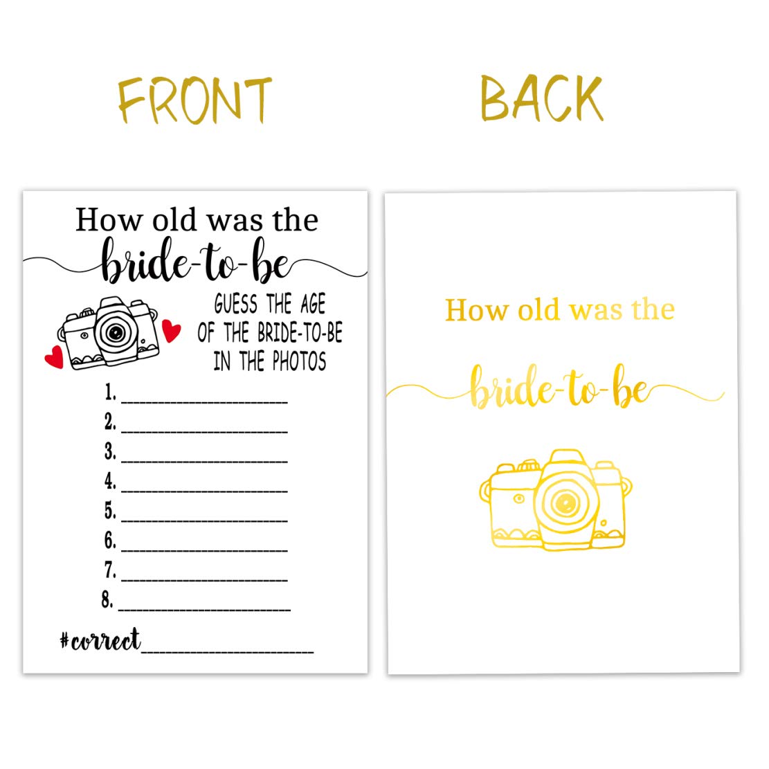 Ukebobo Bridal Shower Games - How Old is The Bride Wedding Shower Game for 40 Guests - Fun Bachelorette Party Activities for Women - Perfect for Wedding Showers, Bachelorette Parties & Bridal Celebrations