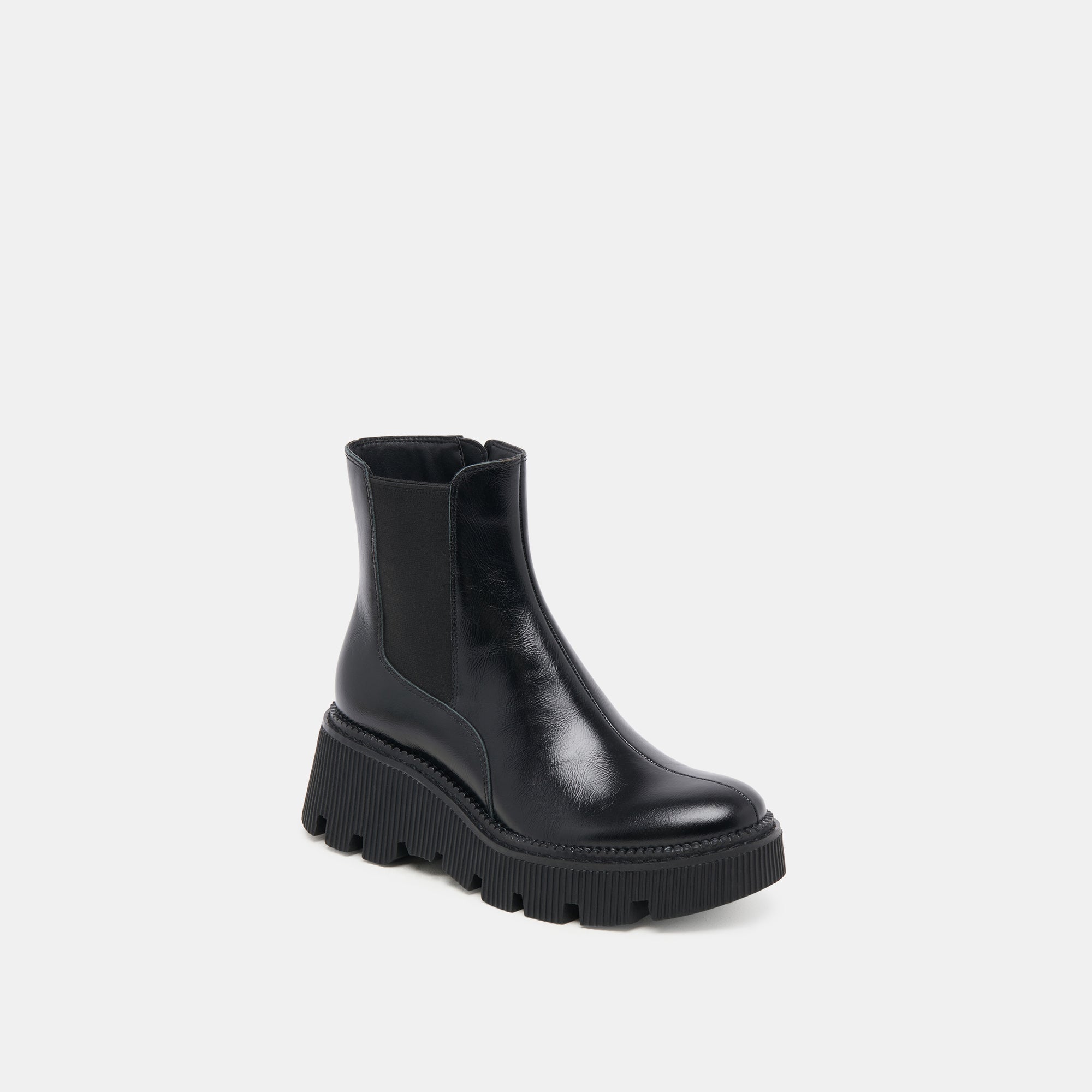 EMMET H2O Wide Calf Waterproof Rain Boots for Women - Midnight Crinkle Patent Finish - Perfect for Gardening, Walking Dogs & Outdoor Activities