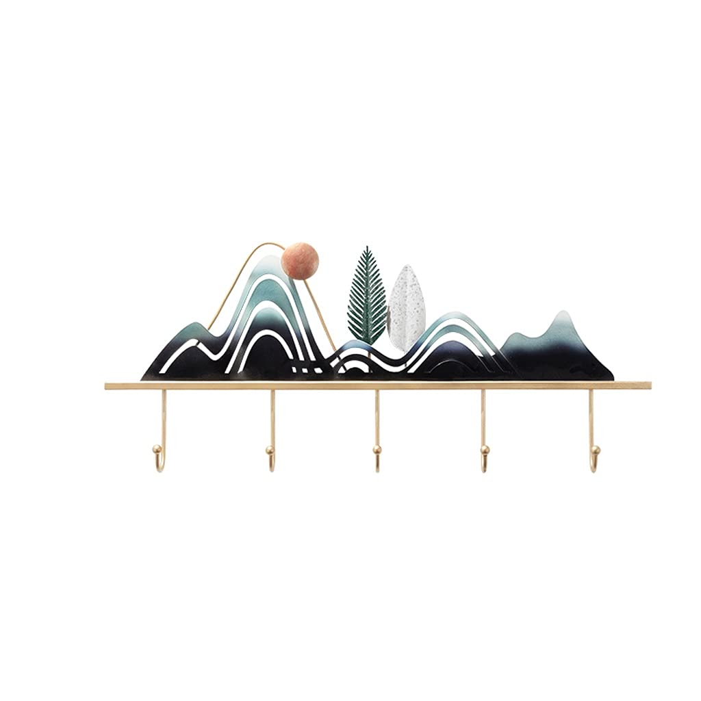 Stylish Wall Mounted Coat Rack Organizer - Space Saving Entryway Hooks for Hats, Umbrellas & Jackets - Rustic Wrought Iron Design for Bedroom, Living Room & Bathroom - No Drill Installation - Perfect for Small Apartments & Hallway Organization