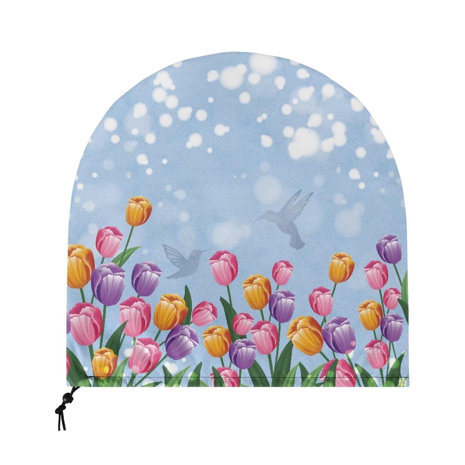 Waterproof Tulip Fan Dust Cover with Drawstring - Industrial Floor & Desktop Fan Protector for Indoor/Outdoor Use - Perfect for Wall Mounted & Standing Fans in Home, Office, Warehouse