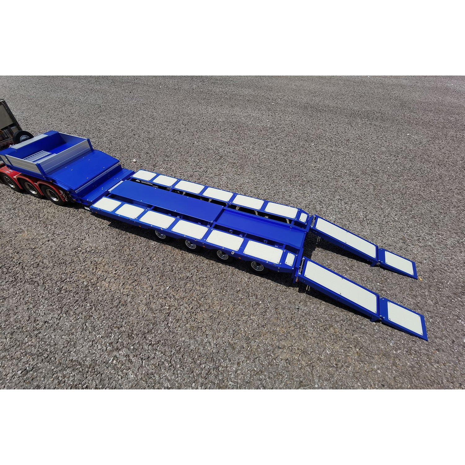 1/14 Scale RC Steering Trailer 997 - Detachable Metal Body 4-Axle Gooseneck Heavy Duty Trailer for Tamiya Tractor Trucks | Compatible with 1/14 Scale RC Models, Perfect for Truck Simulation & Display Collections
