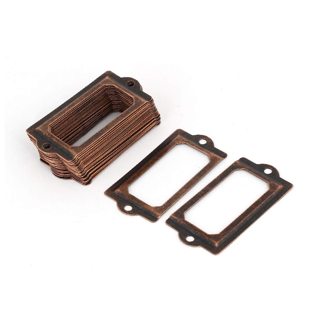 Premium 70mm x 33mm Copper Tone Iron Label Holder Frame - 30pcs Set for Pharmacy Drawers & Office Organization - Durable Tag Frames for Medical Cabinets, Retail Displays & Home Storage Solutions