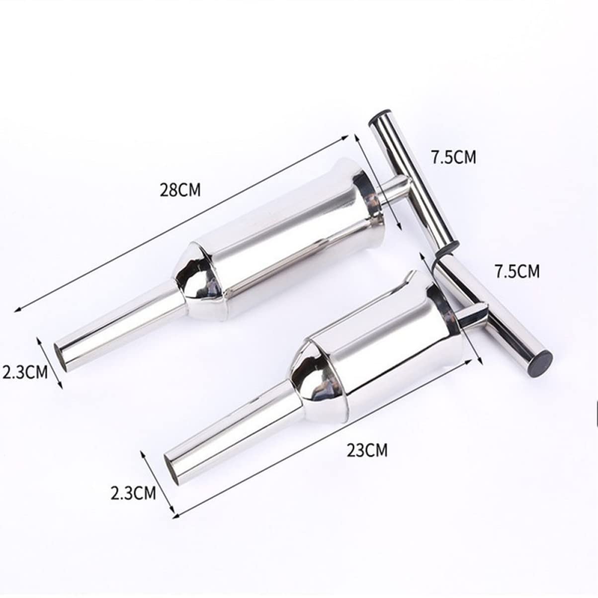 BESTonZON Stainless Steel Sausage Stuffer Funnel - Manual Handheld Meat Filler Tube for Salami & Sausage Making - Perfect for Home Kitchen, BBQ, and Food Processing