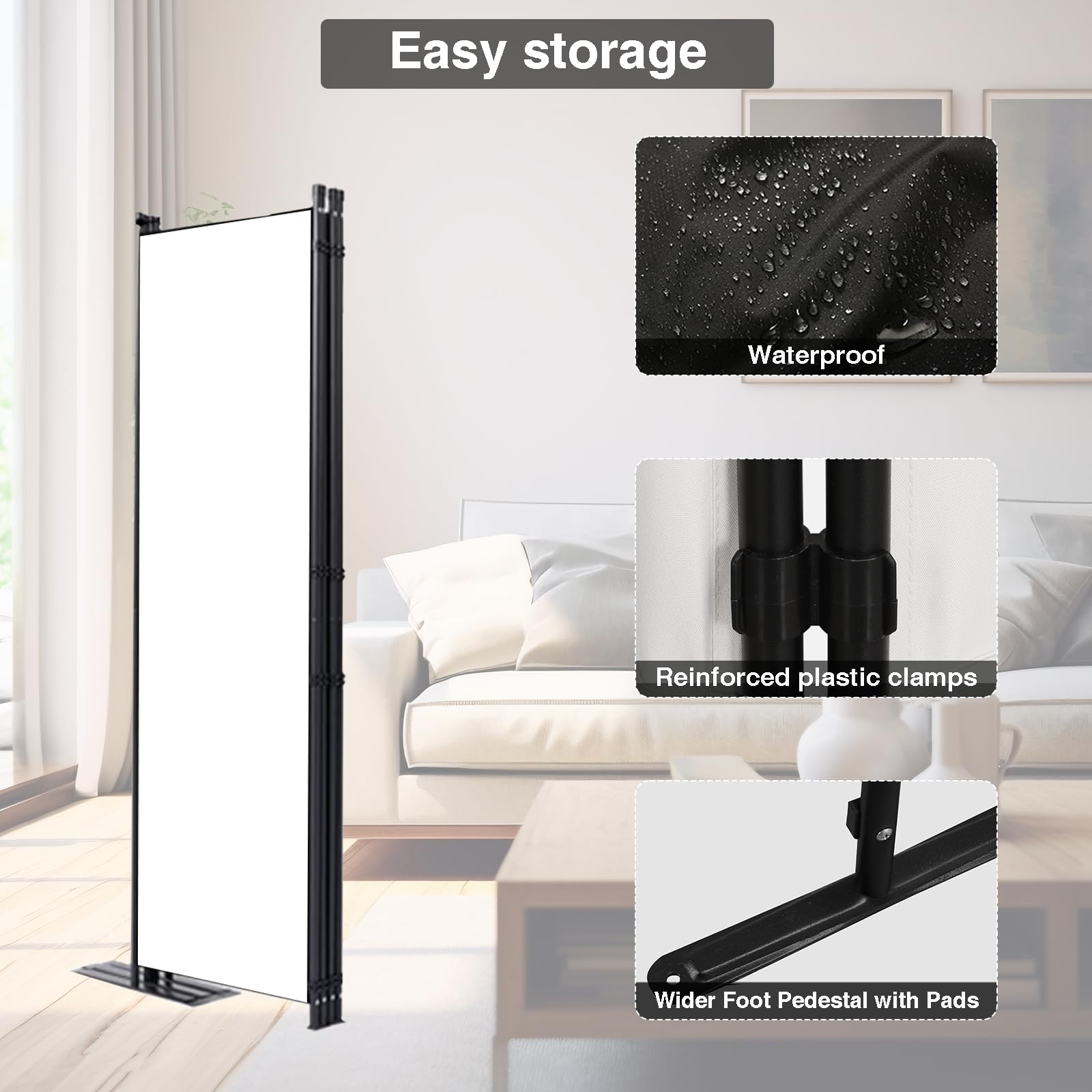 4 Panel Folding Room Divider - 84