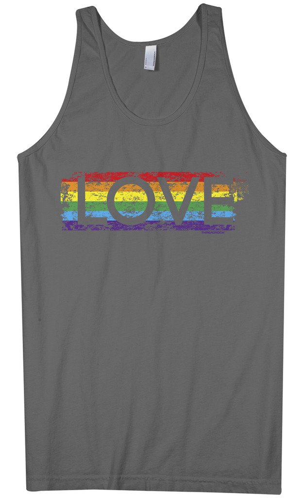 Threadrock Men's Gay Pride Rainbow Love Tank Top - LGBTQ+ Pride Month Apparel, Comfortable & Breathable Summer Muscle Tee for Festivals, Parades & Casual Wear