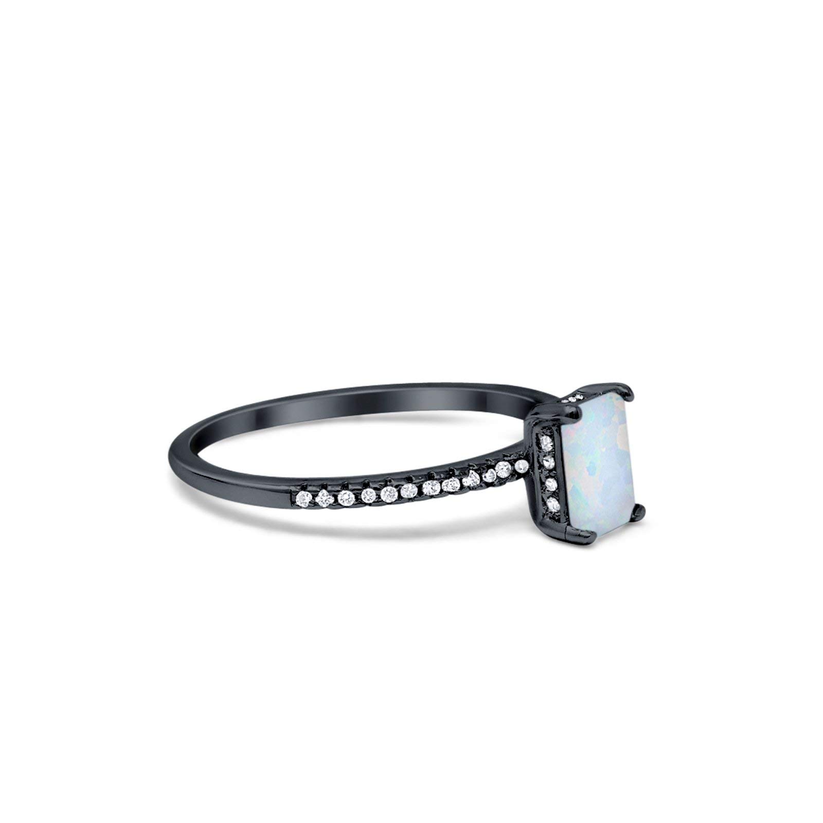 Blue Apple Co. Art Deco Radiant Cut Wedding Engagement Ring - 925 Sterling Silver Round Cubic Zirconia for Women - Perfect for Proposals, Anniversaries & Special Occasions