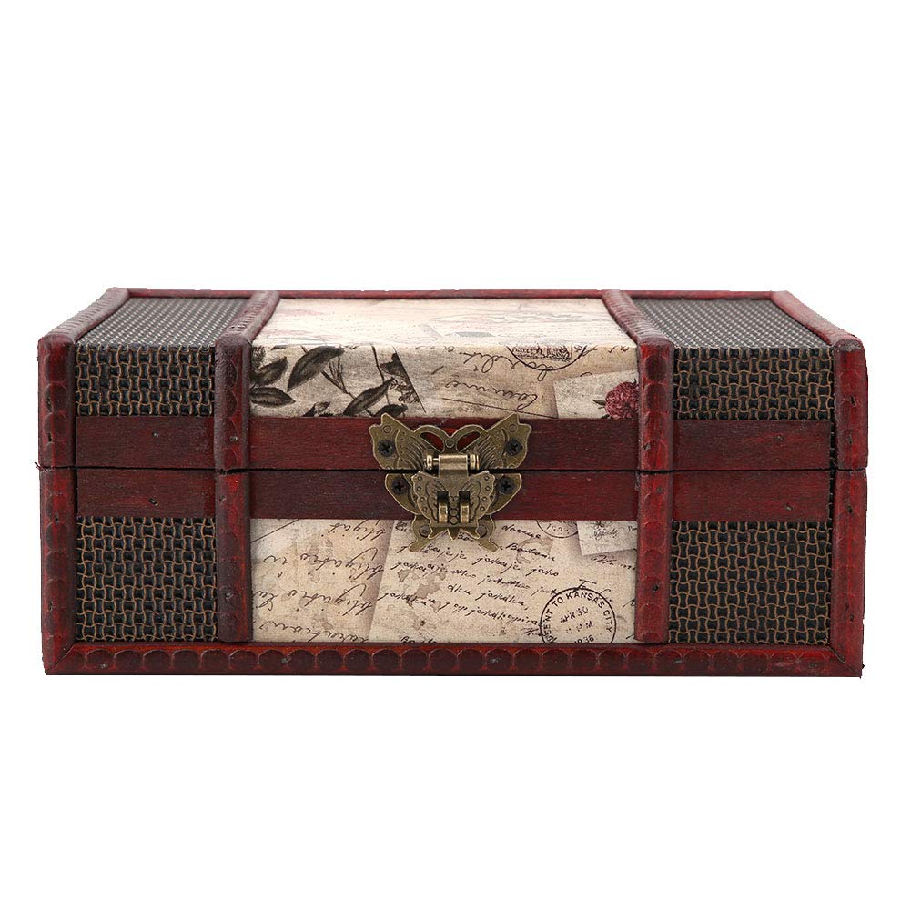 Vintage Wooden Jewelry Box - Home Decor Storage Organizer for Trinkets & Keepsakes