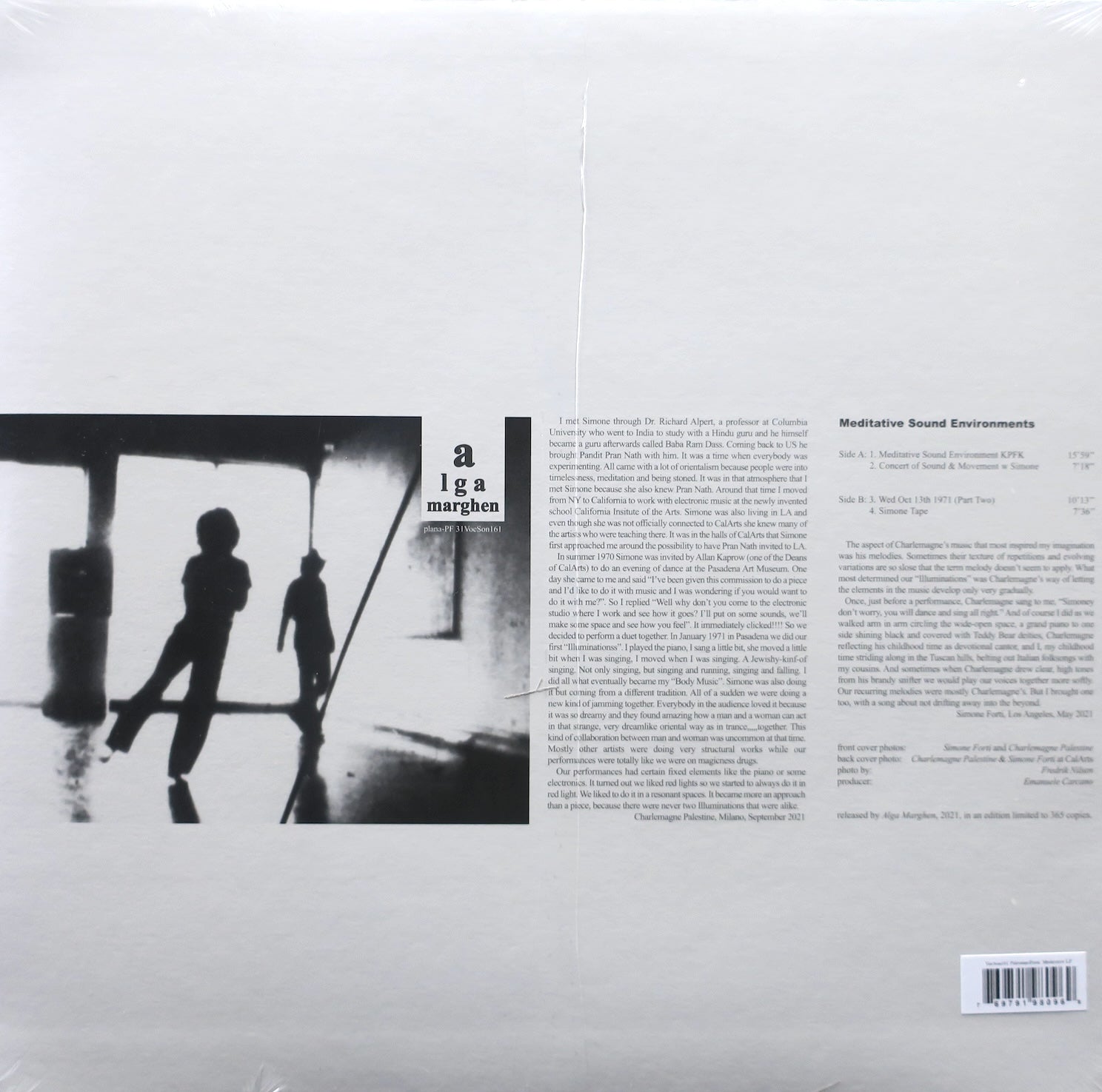 CHARLEMAGNE PALESTINE & SIMONE FORTI 'Meditative Sound Environments' Vinyl LP (2021 Classical/Minimal) - Relaxing Music for Yoga, Meditation & Study