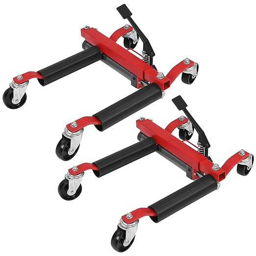 GARVEE 1500lbs Heavy Duty Car Wheel Dolly Set - 2 Pack with Ratcheting Pedal Lift for Easy Vehicle Moving | Perfect for Garage, Auto Repair Shops & DIY Car Maintenance