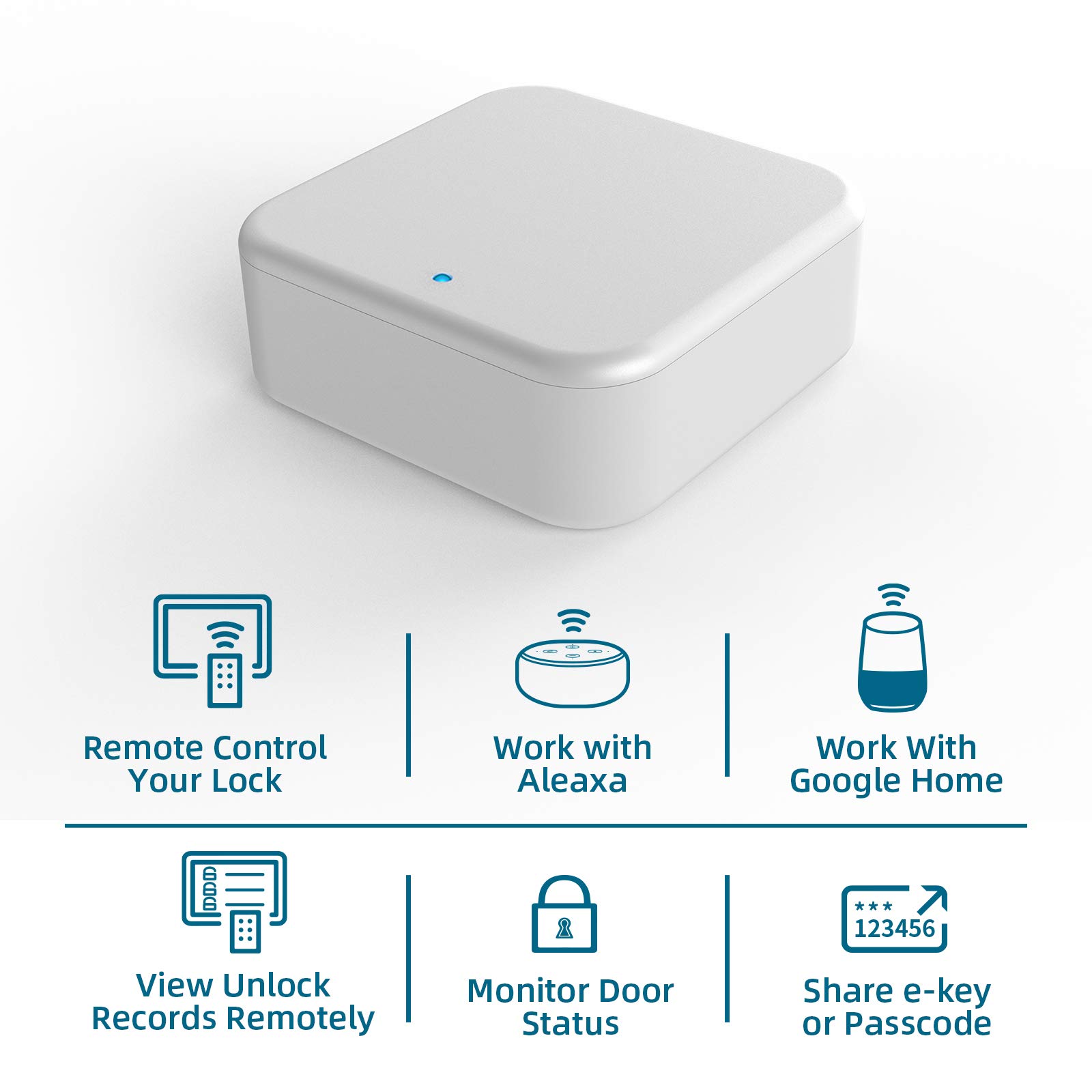 KUCACCI Smart WiFi Door Lock with Keypad & Handle - Keyless Entry, Remote Control via App, Auto-Lock - Perfect for Homes, Apartments & Vacation Rentals (White)