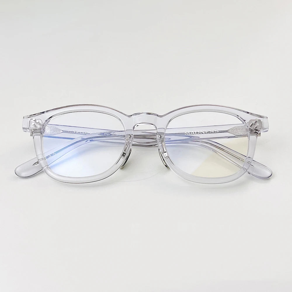 Stylish Black Unisex Square Acetate Eyeglasses with Full Rim - Trendy Reading Glasses for Men & Women - Perfect for Office, Reading & Fashion Accessories