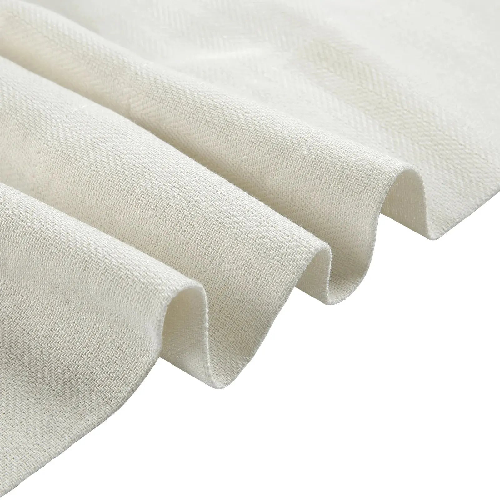 Ron Linen Herringbone Custom Pleated Curtains - Blackout Drapes for Living Room, Bedroom & Home Decor (Set of 2 Panels)