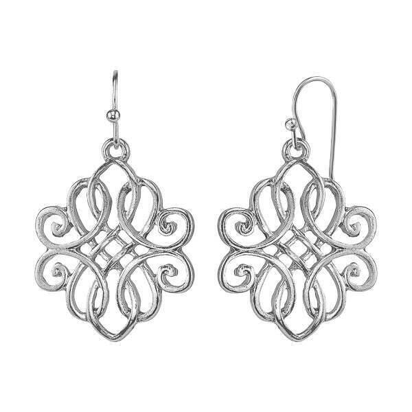1928 Jewelry Classic Filigree Drop Earrings - Vintage Inspired Dangle Earrings for Women - Perfect for Weddings, Parties & Special Occasions