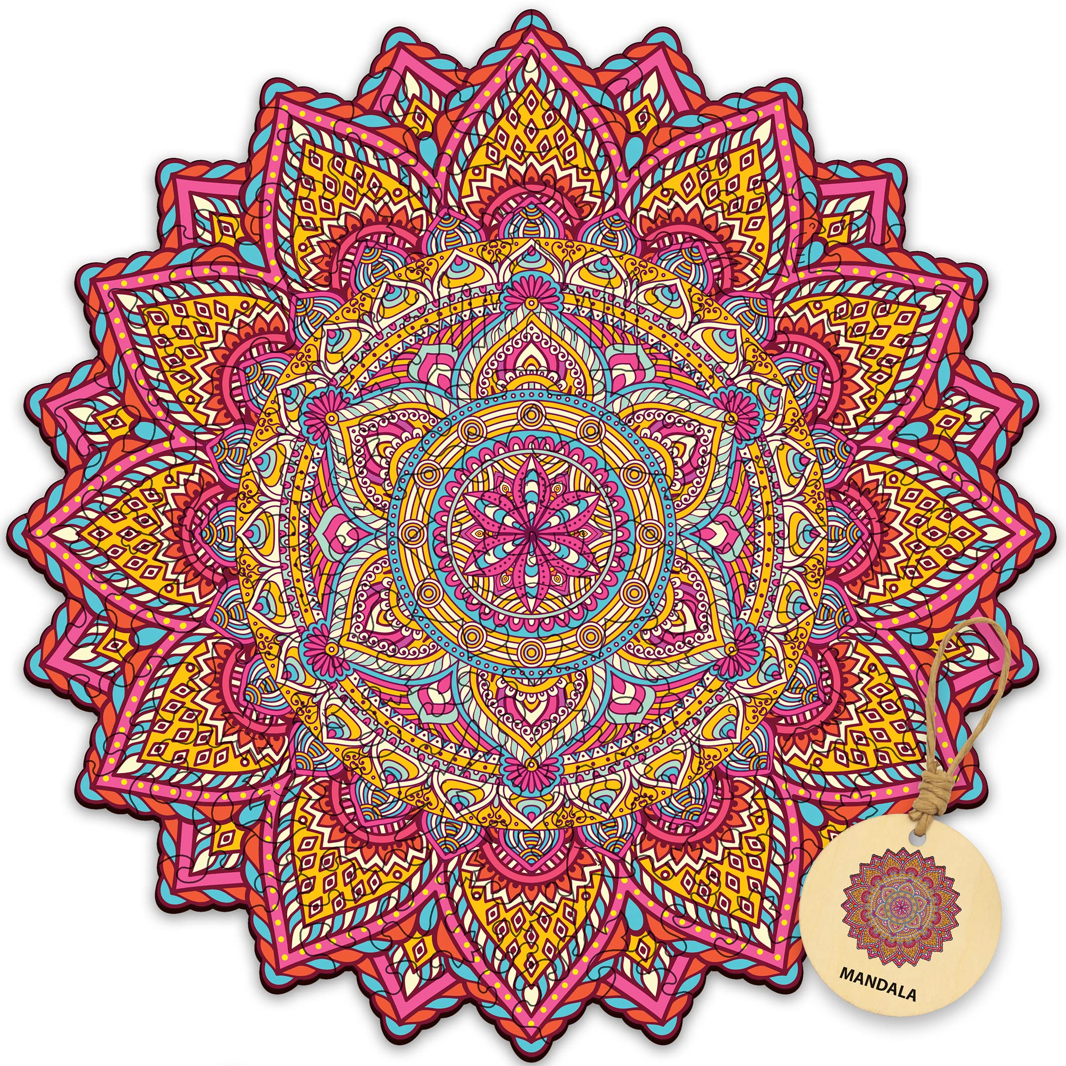 DEPLEE Wooden Jigsaw Puzzles for Adults - 280-330 Piece Mandala & Animal Shaped Puzzles, 19.22x19.2 Inch Unique Creative Challenge - Perfect Gift for Family & Friends | Stress Relief & Home Decor