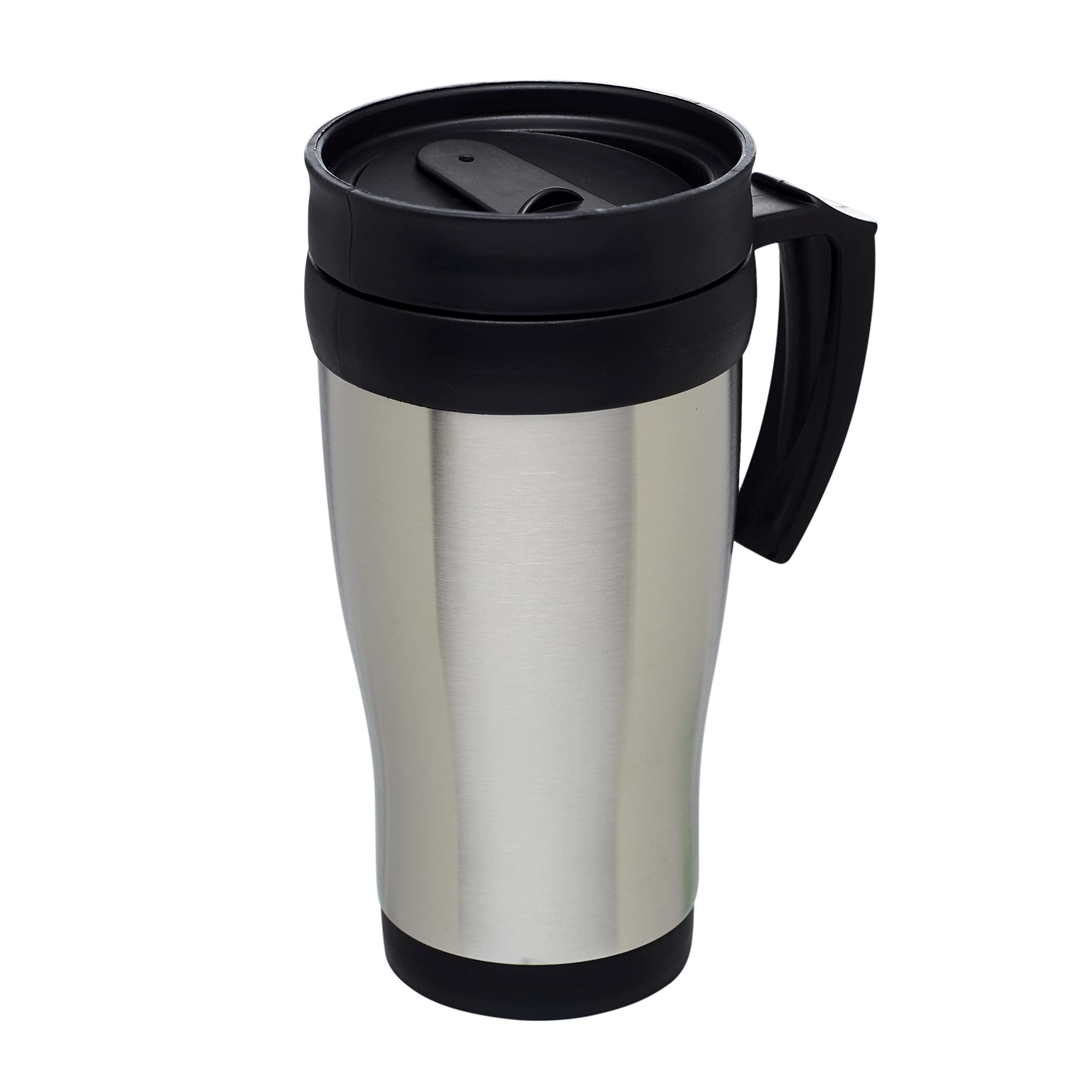 Premium 14 oz Stainless Steel Travel Mugs with Handle - Set of 10 Bulk Pack - Insulated Hot & Cold Beverage Containers for Coffee, Tea, Soda - Ideal for Office, Camping, Travel & Gifts - Silver