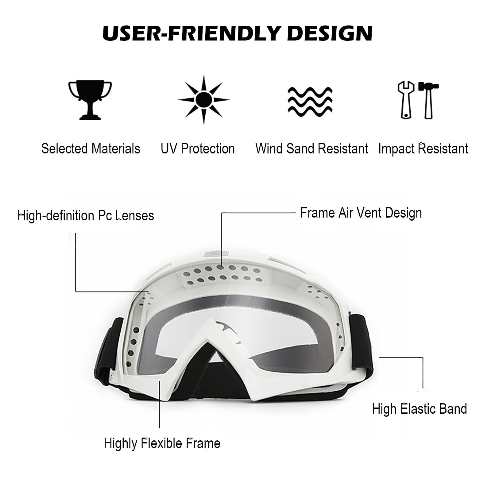 Best Dirt Bike Goggles with Balaclava Face Cover - Motocross & Offroad Riding Glasses for Men & Women - UV Protection Anti-Fog Lens for ATV, MX, Enduro & Adventure Motorcycle Riding