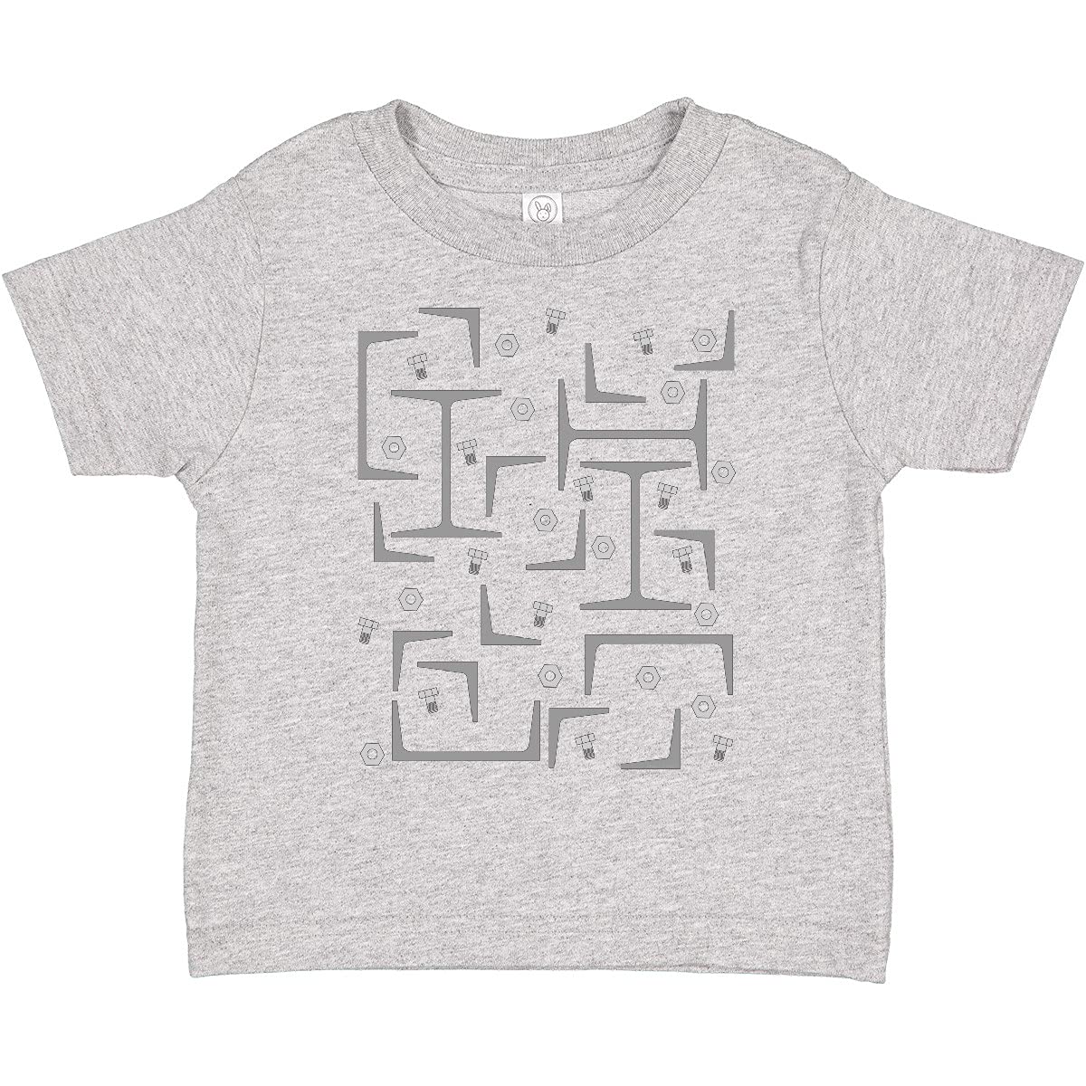 Inktastic Nuts, Bolts & Steel Beams Toddler T-Shirt - Fun Construction Theme Cotton Tee for Boys & Girls - Perfect for Playdates, Daycare & DIY Projects