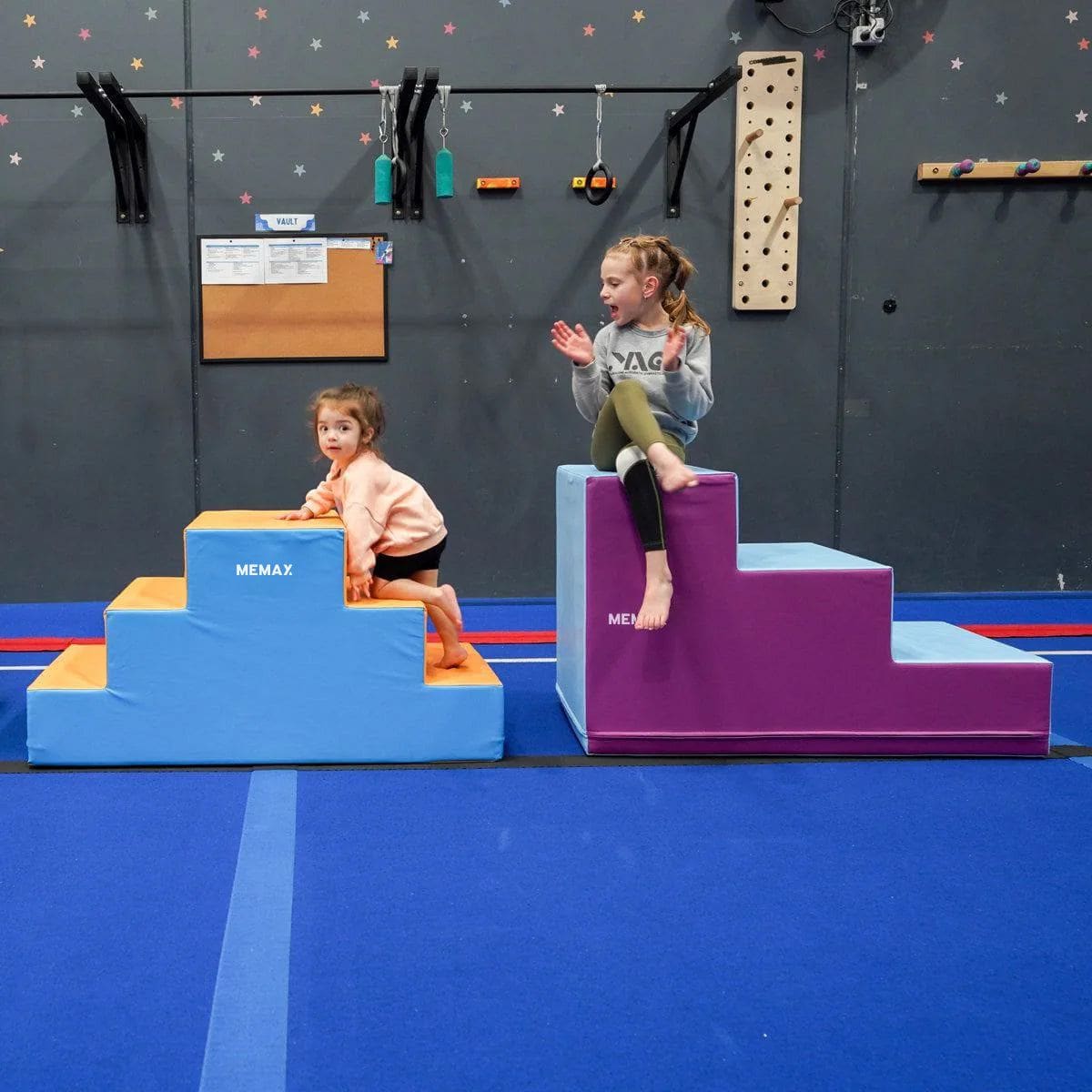 MEMAX Foam Exercise Steps - 114 x 60 x 72/48/24cm Adjustable Height for Home Workout, Yoga, and Fitness Training - Perfect for Aerobics, Step Training, and Gym Exercises