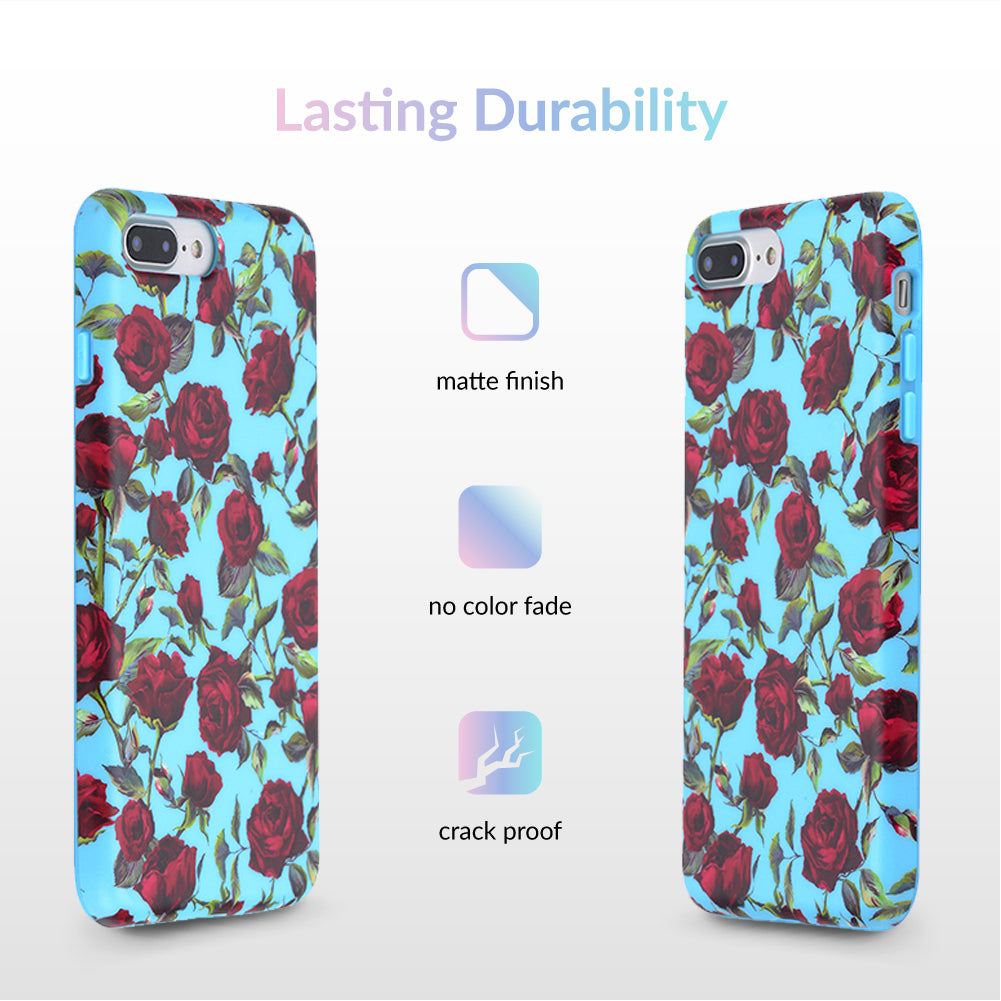Blue Roses Floral iPhone Case - Elegant Flower Design Protective Cover for iPhone [Model] - Perfect Gift for Women, Girls & Rose Lovers