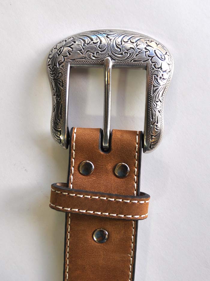 Nocona Men's Genuine Buffalo Leather Western Belt with Conchos - Brown for Cowboy Boots & Western Outfits | Durable & Stylish for Rodeo, Ranch & Casual Wear