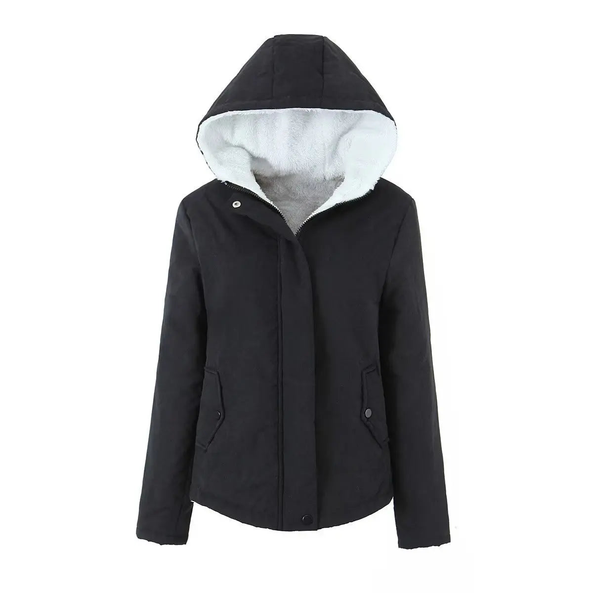 Warm Winter Women's Hooded Puffer Jacket - Cotton Wool Blend Thick Long Sleeve Coat for College Style | Perfect for Cold Weather, Outdoor Activities & Casual Wear