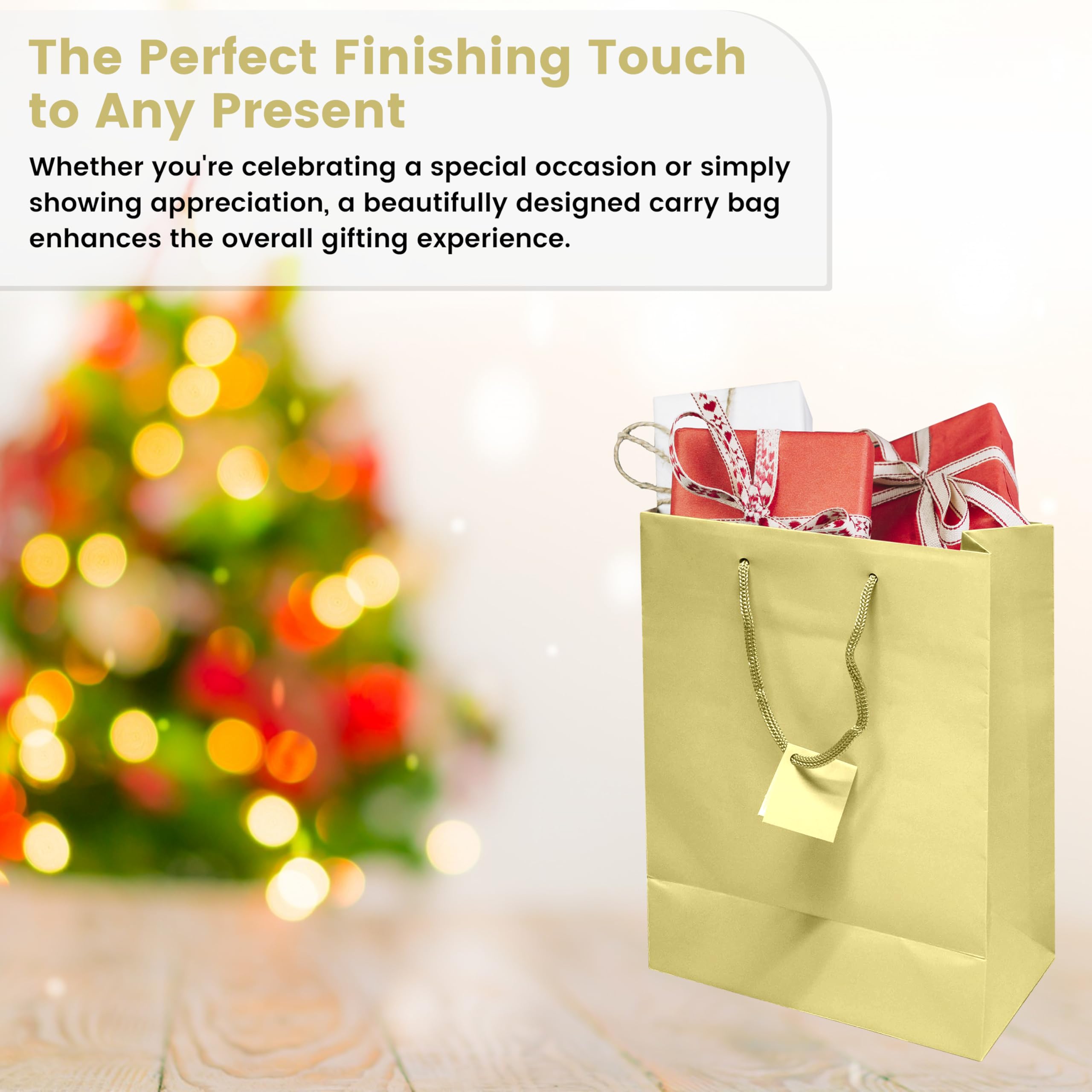 10 Pack Large Ivory Paper Gift Bags with Handles 8x4x10 Inches - Bulk Euro Tote Bags for Business, Shopping, Birthday Parties & Groceries | Perfect for Retail Packaging, Wedding Favors & Personal Gift Giving