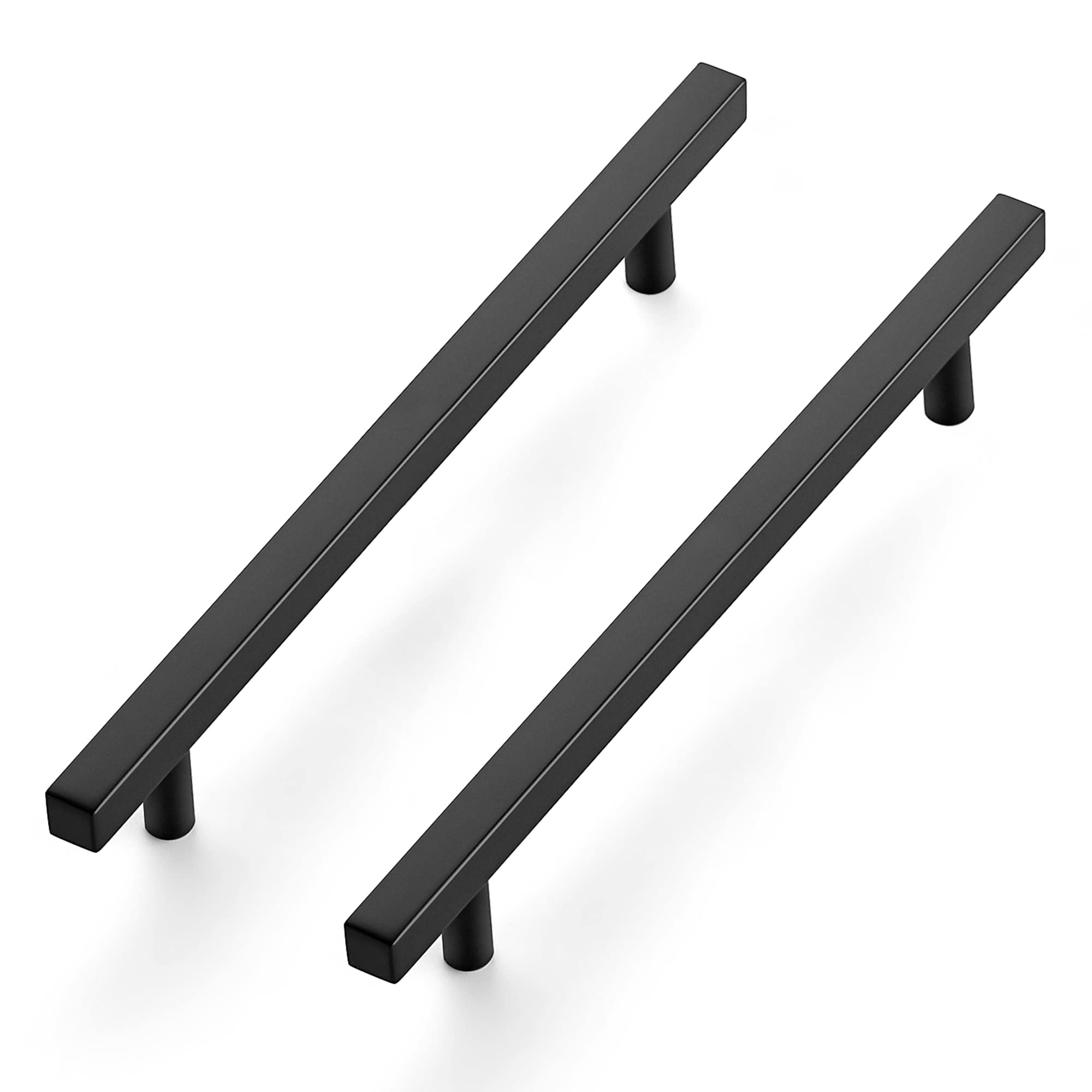 Ravinte 20 Pack 10 Inch Square Cabinet Pulls - Matte Black Stainless Steel Kitchen & Dresser Handles - 10