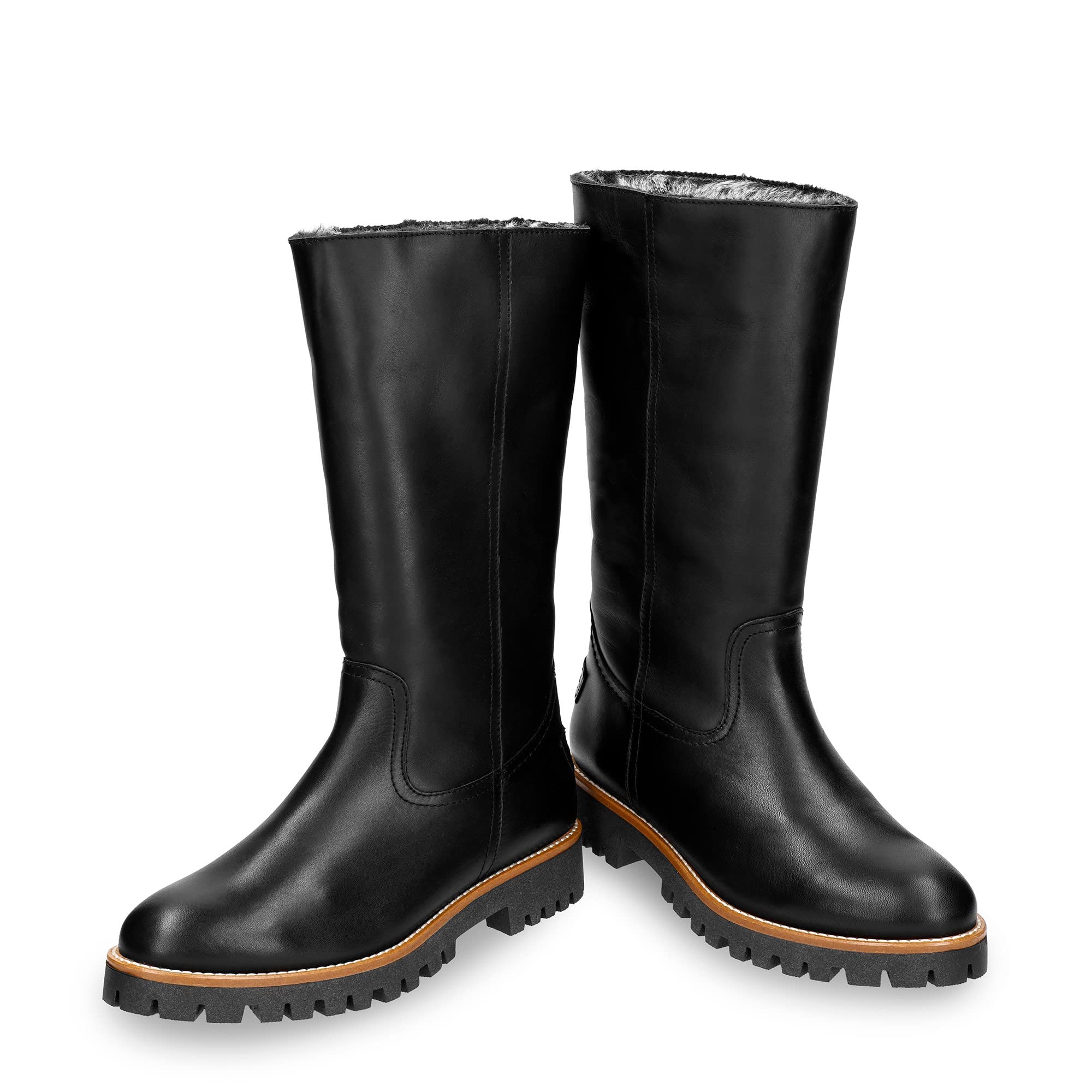 Panama Jack Tania Women's Ankle Boots - Black Leather Mid Calf Boots Size 9.5 | Comfortable Casual & Outdoor Shoes for Walking, Travel & Fall Fashion