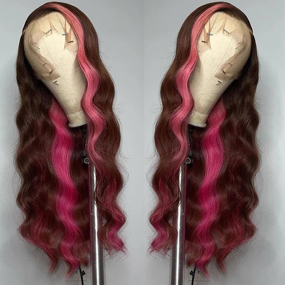 Skunk Stripe Wig Collection | eullair Must Have Gorgeous Colored Highlight Lace Frontal Wig for Women - Perfect for Cosplay, Parties & Fashion Styling