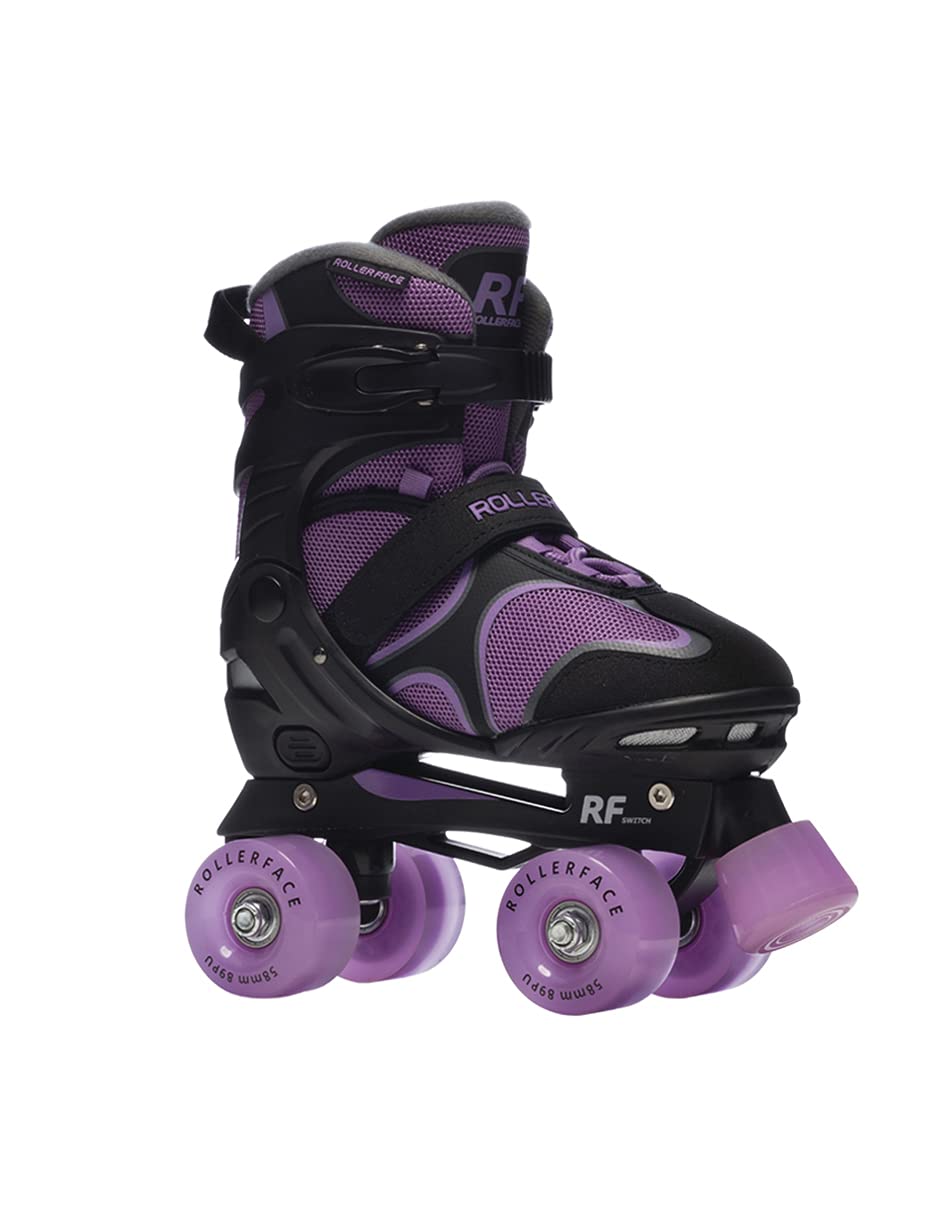 Rollerface Switch 3-in-1 Adjustable Skates for Kids & Adults - Convertible Inline Skates, Roller Skates & Ice Skates (Fits 3 Sizes) - Perfect for Sports, Outdoor Fun & Recreation Activities