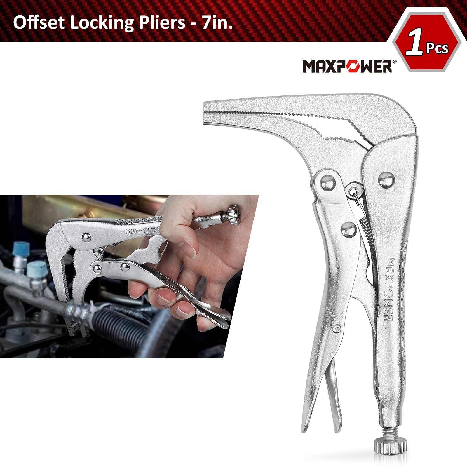 MAXPOWER 15-Piece Locking Pliers Set - Includes C-Clamps, Long Nose, Pinch Off, Sheet Metal Clamp & U-Shaped Pliers with Durable Tool Bag - Perfect for DIY Projects, Automotive Repairs, Metalworking & Home Improvement