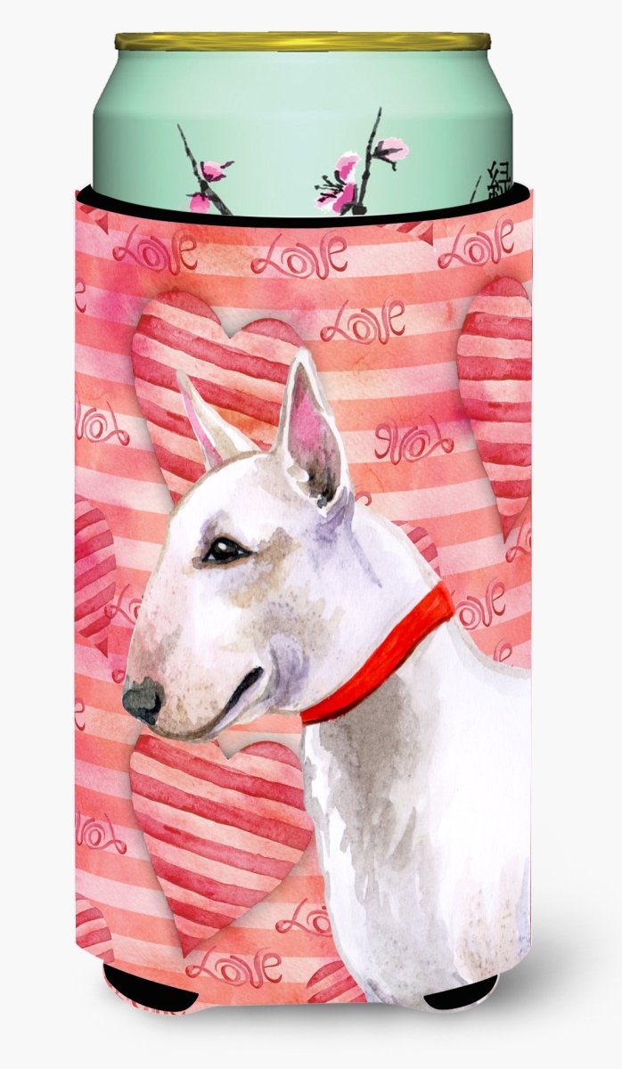 Bull Terrier Love Tall Boy Beverage Insulator Hugger - Cute Dog-Themed Drink Cooler for Beer, Soda & Iced Coffee - Perfect for Parties, BBQs & Outdoor Adventures