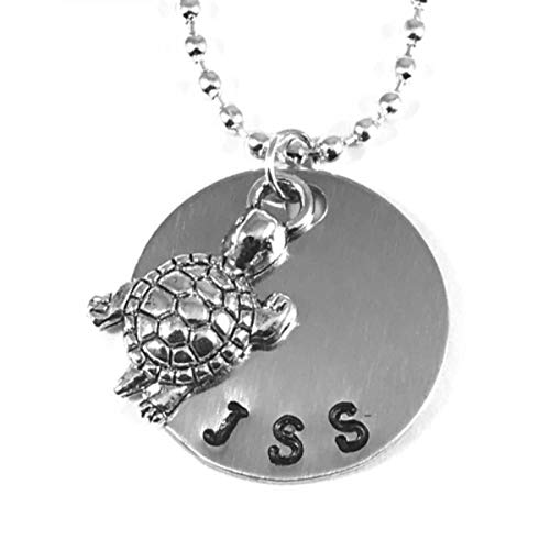 The Walking Dead Hand Stamped JSS Turtle Charm Necklace - Unique Zombie Apocalypse Jewelry Gift for Fans - Perfect for Cosplay, Halloween & TV Show Merch Collectors