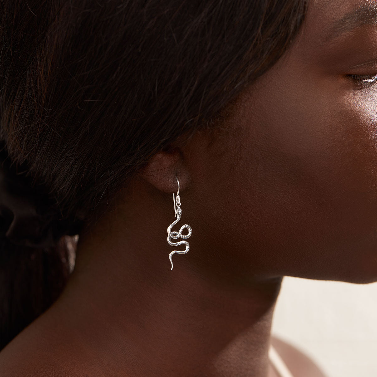 Serpent Seer Earrings - Mystical Snake Jewelry for Women, Sterling Silver Serpent Stud Earrings, Gothic Boho Fashion Accessories - Perfect for Halloween, Cosplay & Witchy Aesthetic Outfits
