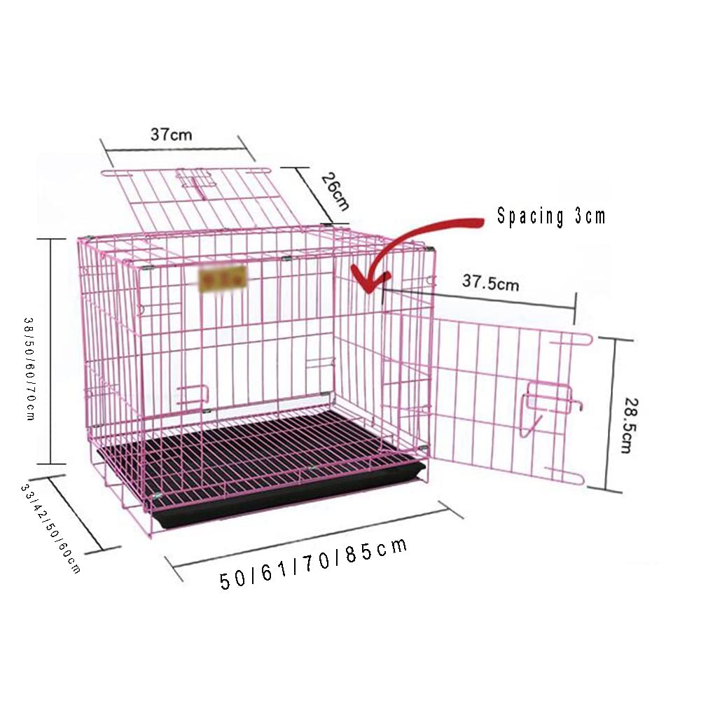 Premium Folding Metal Dog Crate for Large Dogs - Indoor & Outdoor Pet Cage with Divider Panel, Removable Tray & Handle - Single Door Design (61x42x50cm, Black) - Perfect for Travel, Training & Home Use