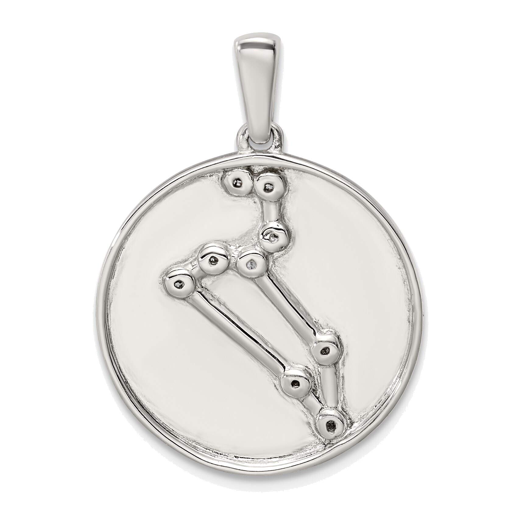 Sterling Silver CZ Leo Zodiac Pendant - Elegant Astrology Jewelry Gift