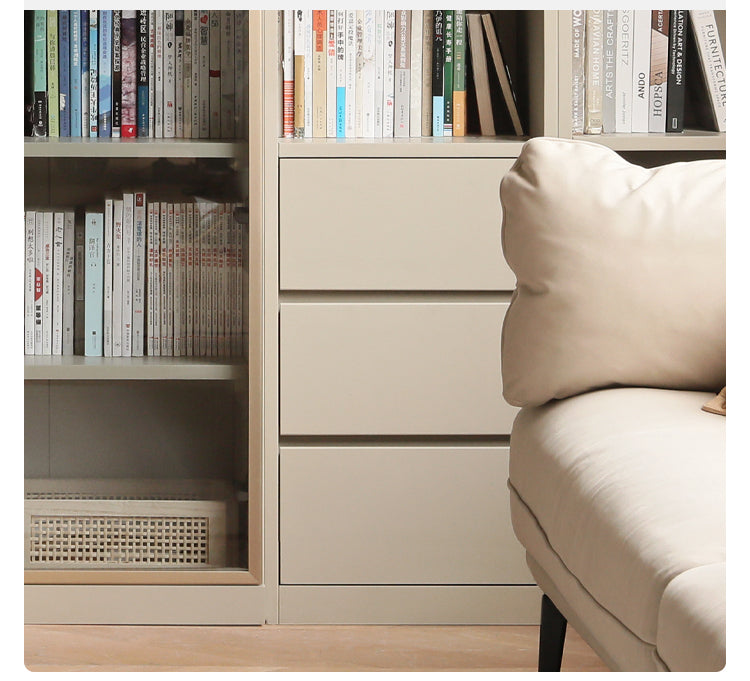 Premium Poplar Solid Wood Bookcase - Light Luxury Style for Home Office, Living Room & Library | Modern Wooden Bookshelf Organizer