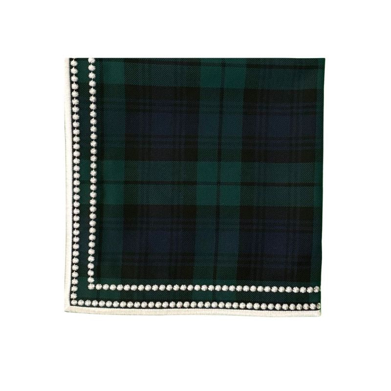 Charlotte Black Watch Plaid Napkins - Set of 4 Premium Cotton Dinner Napkins for Formal Dining, Holiday Parties & Elegant Table Settings