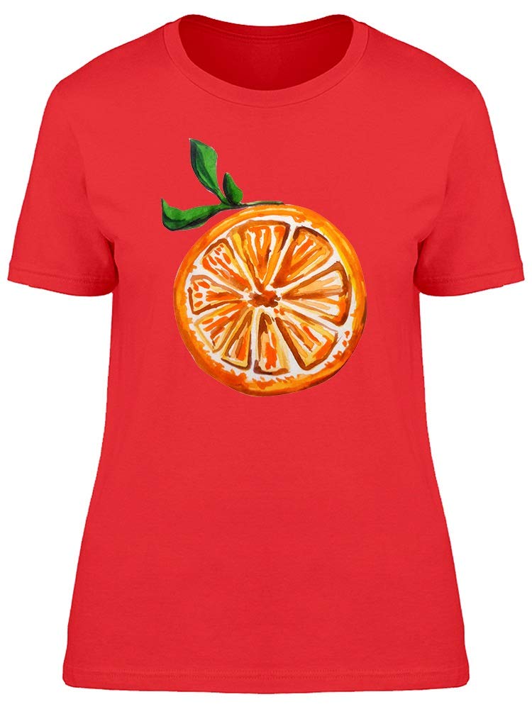 Smartprints Women's Cool Watercolor Orange Doodle Graphic T-Shirt - Casual Summer Fashion Tee for Outings & Street Style