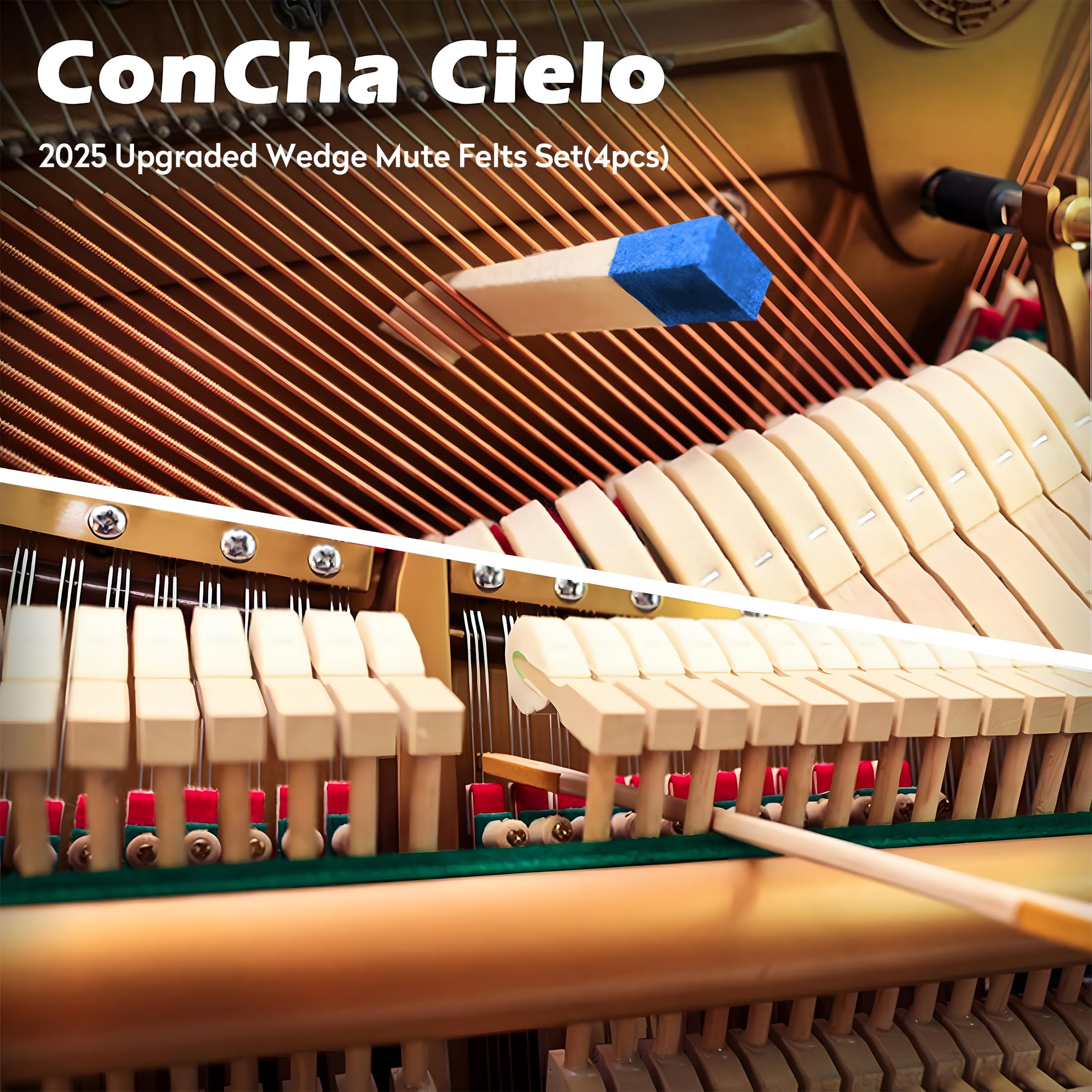 CONCHACIELO Professional Piano Tuning Kit - Complete Set with Tuning Wrench, Mutes & Portable Case for Beginners & Experts | Perfect for Home Pianos, Grand Pianos & Music Schools