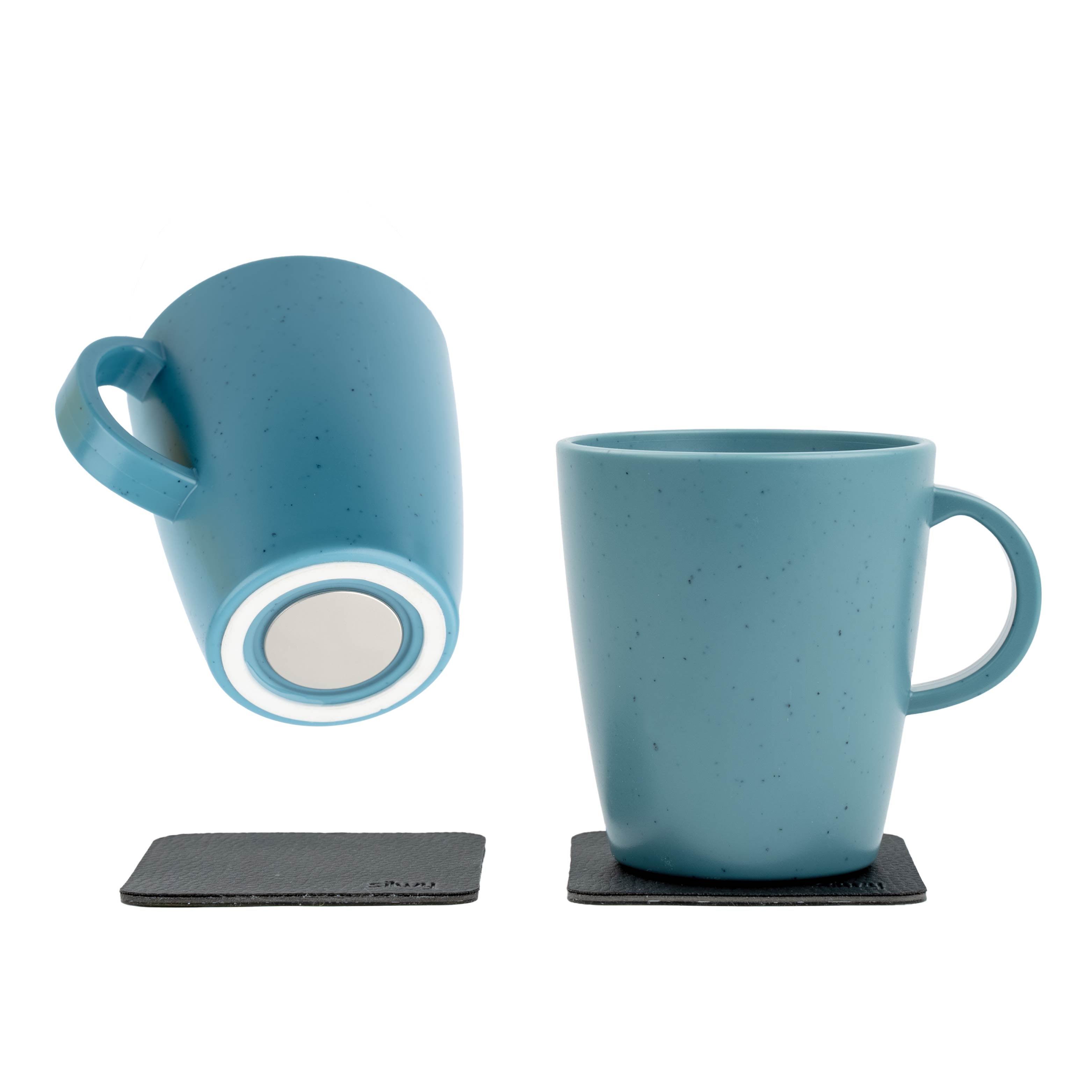 Durable Plastic Cups with Magnet Base - Dolomite Blue Color for Home, Office, and Outdoor Use